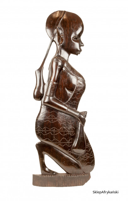 Afrykańska płaskorzeźba z hebanu