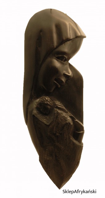 Płaskorzeźba afrykańska z drewna hebanowego